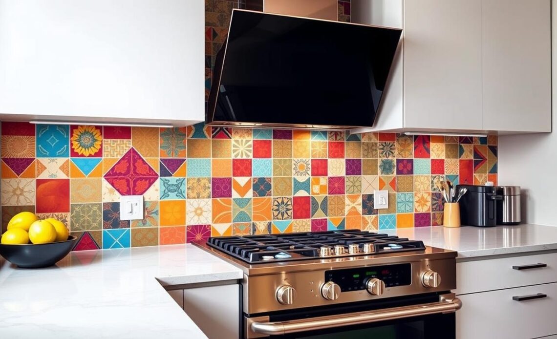 Bold kitchen backsplash