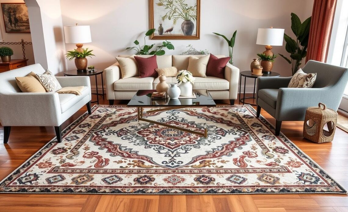 living room rug placement