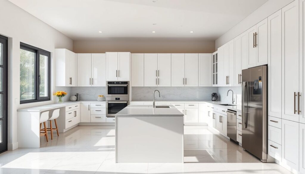 modern white kitchen cabinet